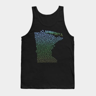 Minnesota State Outline Maze & Labyrinth Tank Top